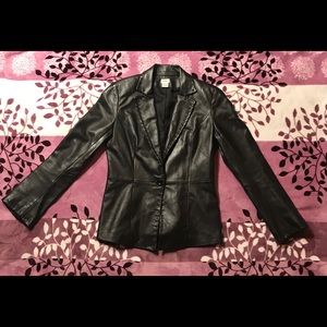 Black leather jacket